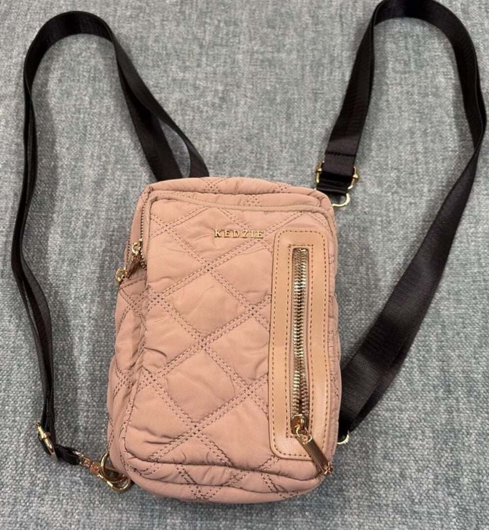 Kedzie Quilted Convertible Mini Backpack Crossbody Bag Blush Pink